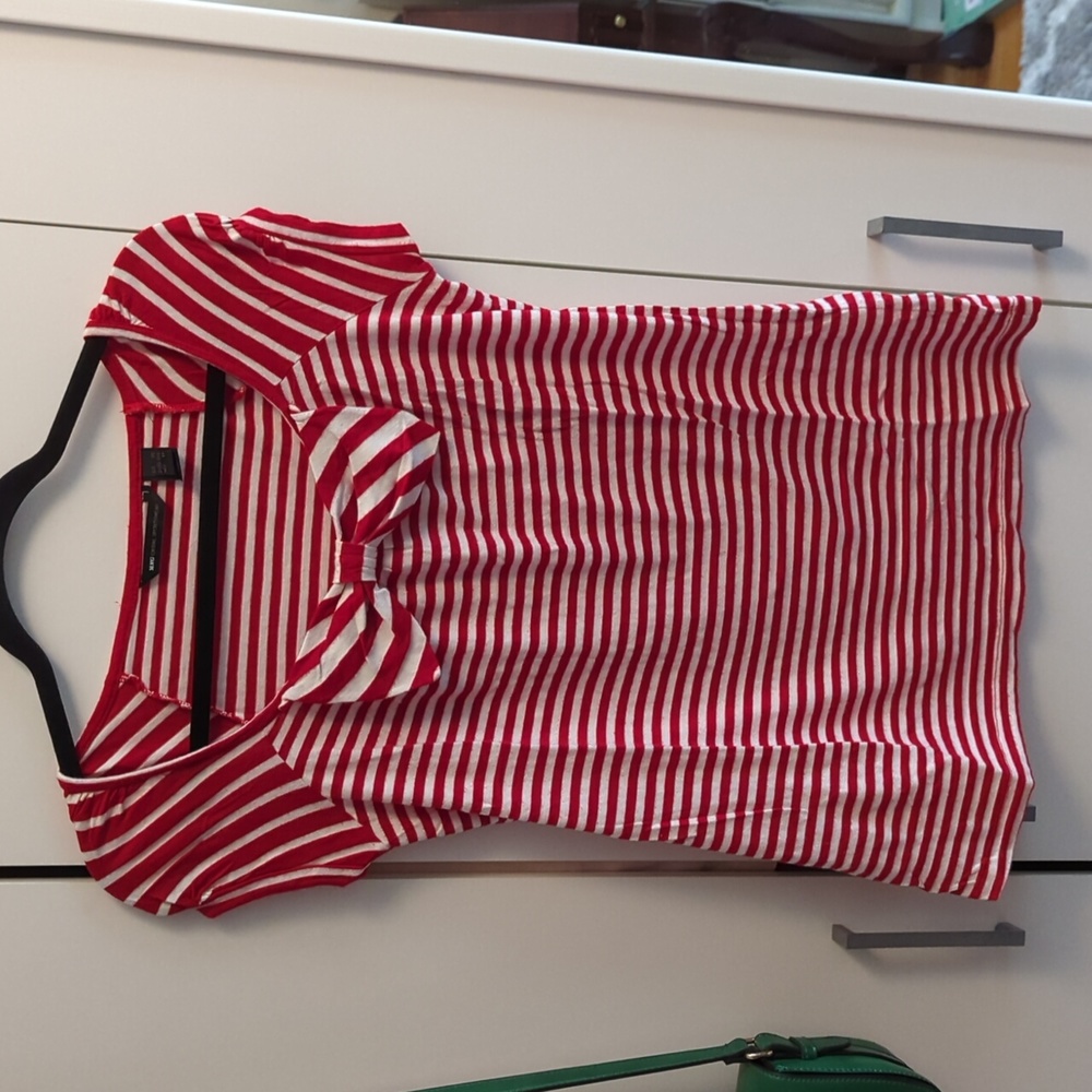Summery Mango striped top with ribbon detail